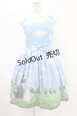 画像1: Leur Getter / Dolly Poodleノースリーブワンピース M サックス H-25-09-02-1046-LU-OP-KB-ZH