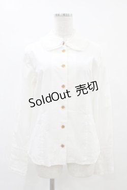 画像1: Jane Marple / コットンレースカラーブラウス  白 H-25-09-02-1060-JM-BL-KB-ZH