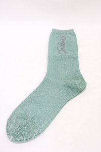 Candy Stripper / CANDY LAME RIB SOCKS  ライトグリーン H-25-09-02-1010-PU-ZA-KB-ZH