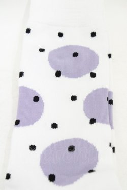 画像2: MILKBOY / ポルカドットSOCKS  ホワイト×ラベンダーグレー×ブラ H-25-09-02-1011-MB-ZA-KB-ZH