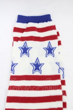 画像2: Candy Stripper / STAR LOGO SOX  オフ×赤×青 H-25-09-02-1012-PU-ZA-KB-ZH