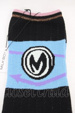 画像2: MILKBOY / Arrow socks  黒×青 H-25-09-02-1014-MB-ZA-KB-ZH