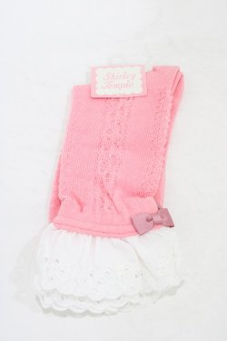 画像1: Shirley Temple / クルー丈ソックス  ピンク H-25-09-02-1016-ET-ZA-NS-ZH