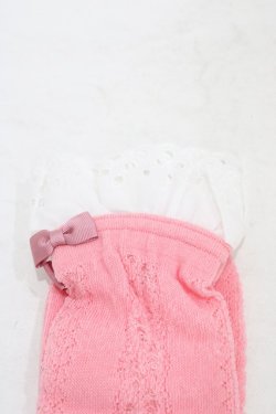 画像2: Shirley Temple / クルー丈ソックス  ピンク H-25-09-02-1016-ET-ZA-NS-ZH