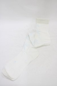 Jane Marple / リボンレースオーバーニー  オフ×ブルー H-25-09-02-1017-JM-ZA-KB-ZH