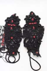 DEVIL FASHION / Gothic flower shaped sleeves with diamonds  ブラック H-25-09-02-1027-0-ZA-KB-ZH