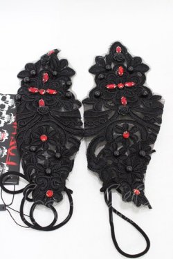画像1: DEVIL FASHION / Gothic flower shaped sleeves with diamonds  ブラック H-25-09-02-1027-0-ZA-KB-ZH