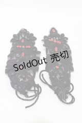 DEVIL FASHION / Gothic flower shaped sleeves with diamonds  ブラック H-25-09-02-1028-0-ZA-KB-ZH