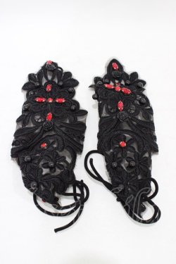 画像1: DEVIL FASHION / Gothic flower shaped sleeves with diamonds  ブラック H-25-09-02-1028-0-ZA-KB-ZH