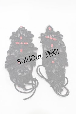 画像1: DEVIL FASHION / Gothic flower shaped sleeves with diamonds  ブラック H-25-09-02-1028-0-ZA-KB-ZH