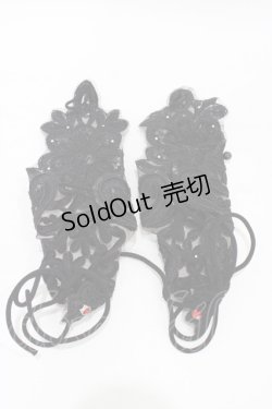 画像2: DEVIL FASHION / Gothic flower shaped sleeves with diamonds  ブラック H-25-09-02-1028-0-ZA-KB-ZH