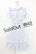 MILK / Poupeeワンピース＆ヘッドドレス  サックスギンガム H-25-09-02-1035-ML-OP-KB-ZH