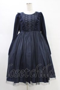 Vallee lys / "Frost Crystals"ワンピース  ネイビー H-25-09-02-1036-0-OP-KB-ZH