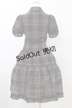 画像2: JESUS DIAMANTE / チェックティアードワンピース 40 ブラック/グリーン H-25-09-03-1030-JE-OP-NS-ZH