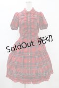 JESUS DIAMANTE / チェックティアードワンピース 40 レッド H-25-09-03-1031-JE-OP-NS-ZH