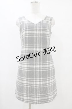 画像1: evelyn / チェックAラインワンピース Free グレー H-25-09-03-1033-LO-OP-NS-ZH