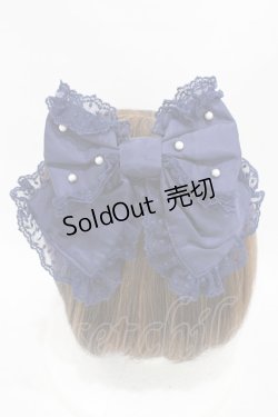 画像2: Angelic Pretty / エレガントパールリボンバレッタ  ネイビー H-25-09-03-1006-AP-AC-NS-ZH