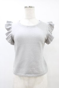 evelyn / フリルニットベスト Free グレー H-25-09-03-1044-LO-TO-NS-ZH