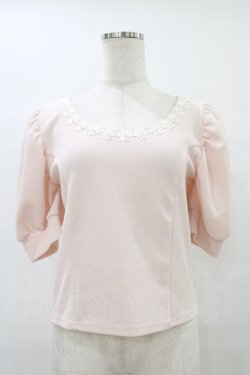 画像1: evelyn / パールフラワートップス Free ピンク H-25-09-03-1056-LO-TO-NS-ZH