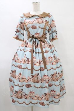画像1: axes femme kawaii / お菓子の家柄ワンピース M サックス H-25-09-03-1029-AX-BL-NS-ZH