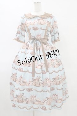 画像1: axes femme kawaii / お菓子の家柄ワンピース M サックス H-25-09-03-1029-AX-BL-NS-ZH