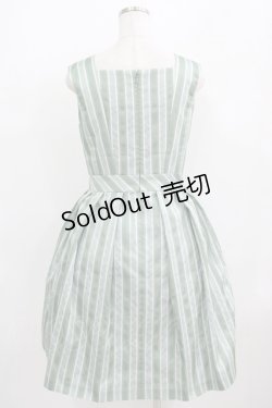 画像3: Jane Marple / レジメンタルストライプジャンパースカート  サックスミント H-25-09-04-026-JM-OP-KB-ZH