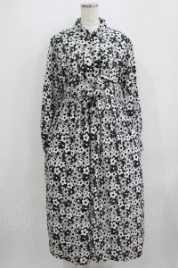 merry jenny / 2トーンフラワーシャツワンピース  ブラック H-25-09-04-028-LO-OP-KB-ZH