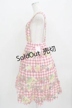 画像2: Melody BasKet / Fruits BasKetサロペットスカート  レッド H-25-09-04-029-LO-SK-KB-ZH