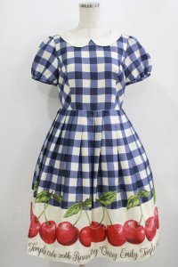 Emily Temple cute / アニバーサリーチェリーワンピース  青 H-25-09-04-030-ET-OP-KB-ZT206