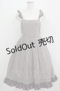 Emily Temple cute / フレーバーギンガムノースリーブワンピース  ブラウン×ネイビー H-25-09-04-034-ET-OP-KB-ZH