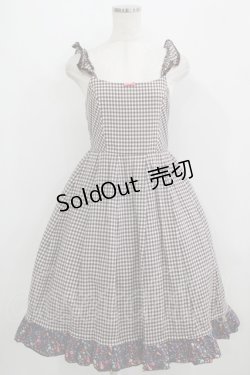 画像1: Emily Temple cute / フレーバーギンガムノースリーブワンピース  ブラウン×ネイビー H-25-09-04-034-ET-OP-KB-ZH