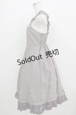 画像2: Emily Temple cute / フレーバーギンガムノースリーブワンピース  ブラウン×ネイビー H-25-09-04-034-ET-OP-KB-ZH