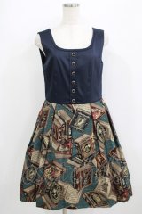 Jane Marple / フェアリーテイルBOOKビスチェドレス  ブルーグレイ×ネイビー H-25-09-04-041-JM-OP-KB-ZH