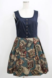 Jane Marple / フェアリーテイルBOOKビスチェドレス  ブルーグレイ×ネイビー H-25-09-04-041-JM-OP-KB-ZH