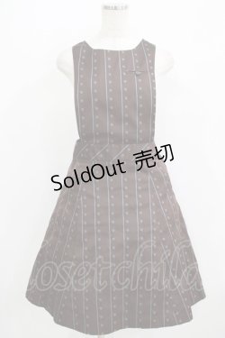 画像1: Jane Marple / ジャガードサロペットスカート  茶 H-25-09-04-042-JM-OP-KB-ZH