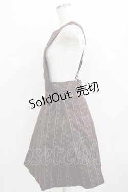 画像2: Jane Marple / ジャガードサロペットスカート  茶 H-25-09-04-042-JM-OP-KB-ZH