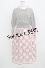 Jane Marple Dans Le Salon / ニットとWinter leafのドレス  グレー×ピンク H-25-09-04-044-JM-OP-KB-ZH