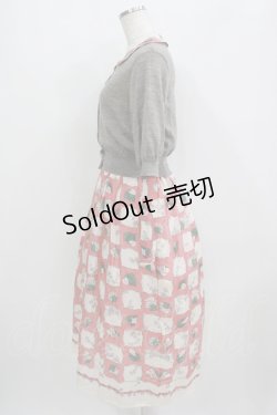 画像2: Jane Marple Dans Le Salon / ニットとWinter leafのドレス  グレー×ピンク H-25-09-04-044-JM-OP-KB-ZH