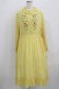 画像1: Jane Marple / クレープジョーゼットThistle embroideryドレス  イエロー H-25-09-04-045-JM-OP-KB-ZH (1)