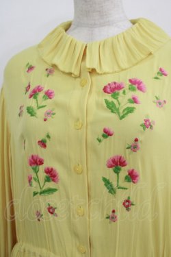画像4: Jane Marple / クレープジョーゼットThistle embroideryドレス  イエロー H-25-09-04-045-JM-OP-KB-ZH