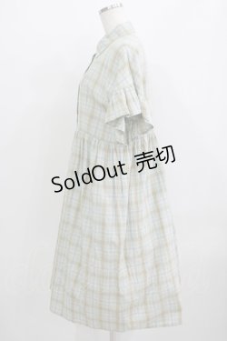 画像2: merry jenny / チェックフリルスリーブワンピース  グリーン H-25-09-04-046-LO-OP-KB-ZT484