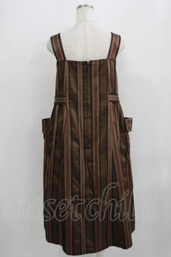 画像3: Jane Marple Dans Le Salon / Old England stripe painter's dress M ブラウン H-25-09-04-047-JM-OP-KB-ZH