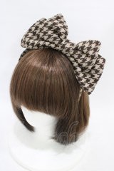 BABY,THE STARS SHINE BRIGHT / 千鳥格子ななめリボンカチューシャ  ブラウン H-25-09-04-1011-BA-AC-NS-ZH