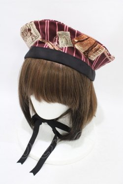 画像1: ALICE and the PIRATES / Teufel von Hameln柄ベレー帽  ロザリオ(ボルドー) H-25-09-04-1012-PA-AC-NS-ZH