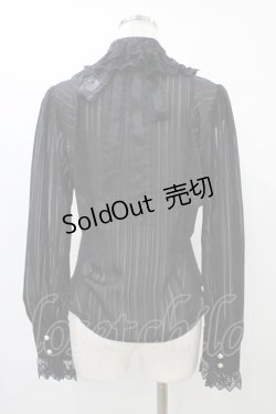 画像2: BABY,THE STARS SHINE BRIGHT / ストライプシフォン丸衿ブラウス Free ブラック H-25-09-04-1032-BA-BL-NS-ZH