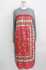 Jane Marple Dans Le Salon / Sewing kitコラボレーションドレス  rose×mix gray H-25-09-04-051-JM-OP-KB-ZH