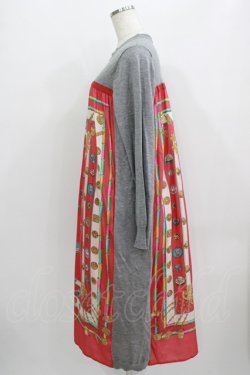画像2: Jane Marple Dans Le Salon / Sewing kitコラボレーションドレス  rose×mix gray H-25-09-04-051-JM-OP-KB-ZH