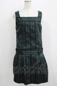 Jane Marple / レジメンタルストライプローウエストジャンパースカート M グリーン H-25-09-04-058-JM-OP-KB-ZH