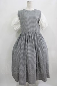 merry jenny / checkドッキングパフワンピース  ブラック H-25-09-04-007-LO-OP-KB-ZT484