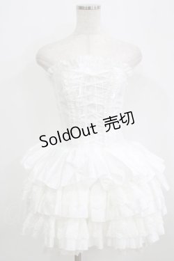 画像1: ATELIER PIERROT / ミニコルセットワンピース  ホワイト H-25-09-04-060-EL-OP-KB-ZH